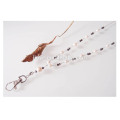 Fashion White Black Crystal Beaded Pearl Lanyard